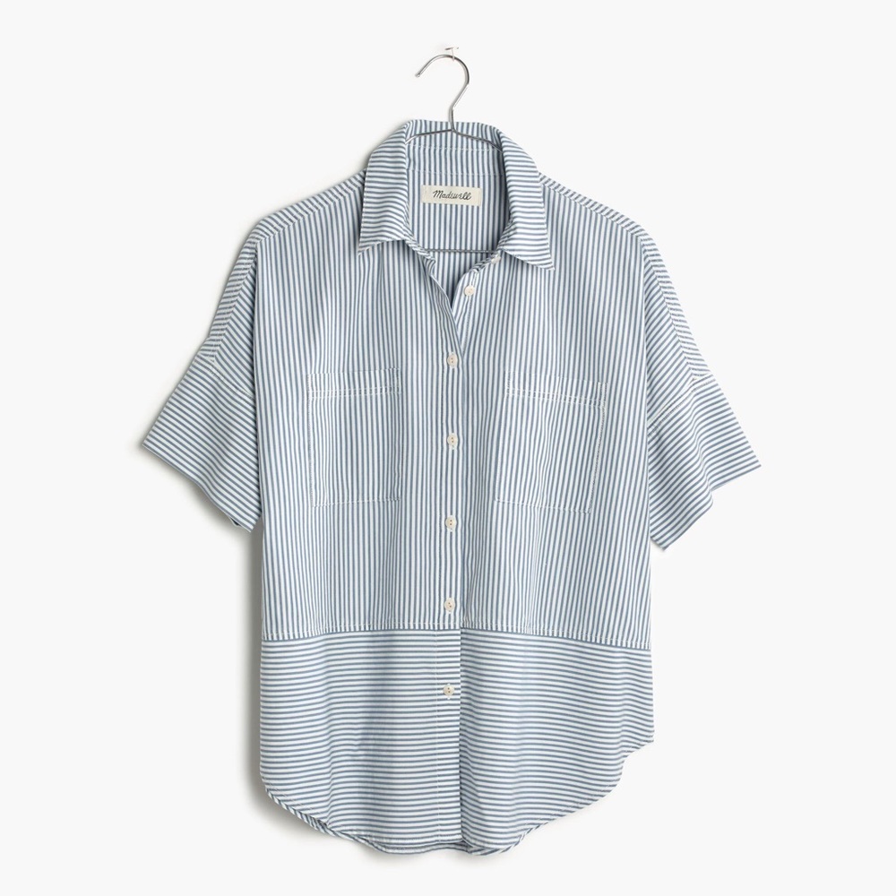 Madewell Courier Button Down Shirt Blue Stripe XS - Picture 2 of 6
